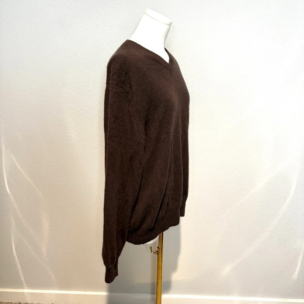 Allen Solly Cashmere Brown V-Neck Sweater